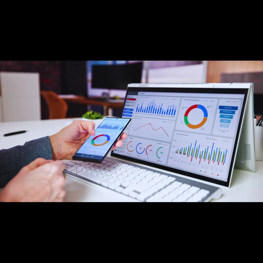 Comprehensive digital marketing dashboard showing key metrics from SEO, PPC, Social, and Email channels.