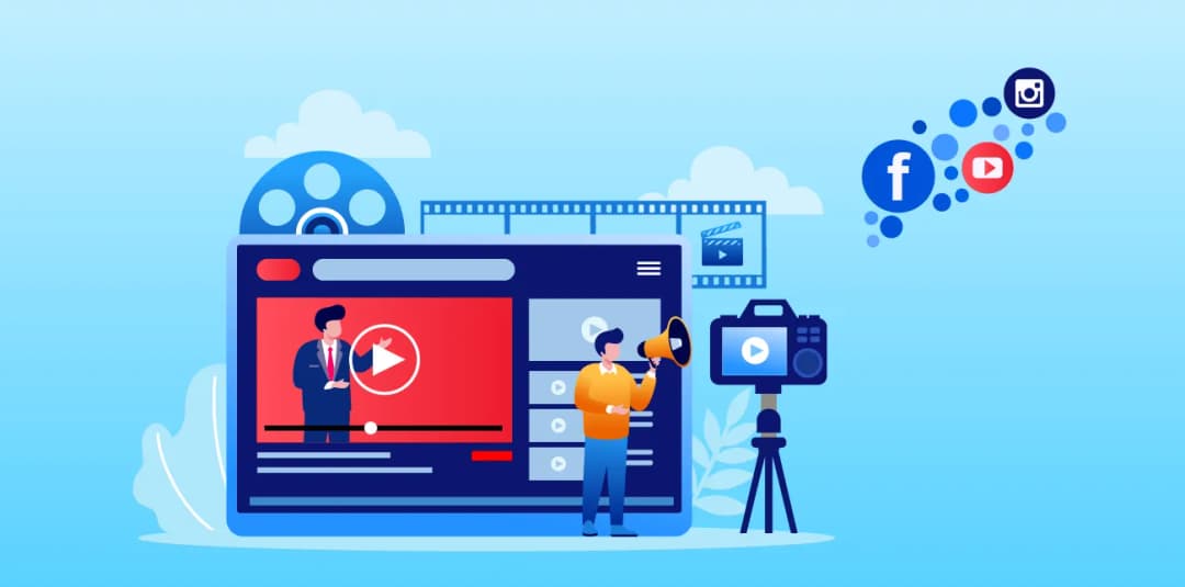 Video production scene with camera filming product demonstration for online marketing.